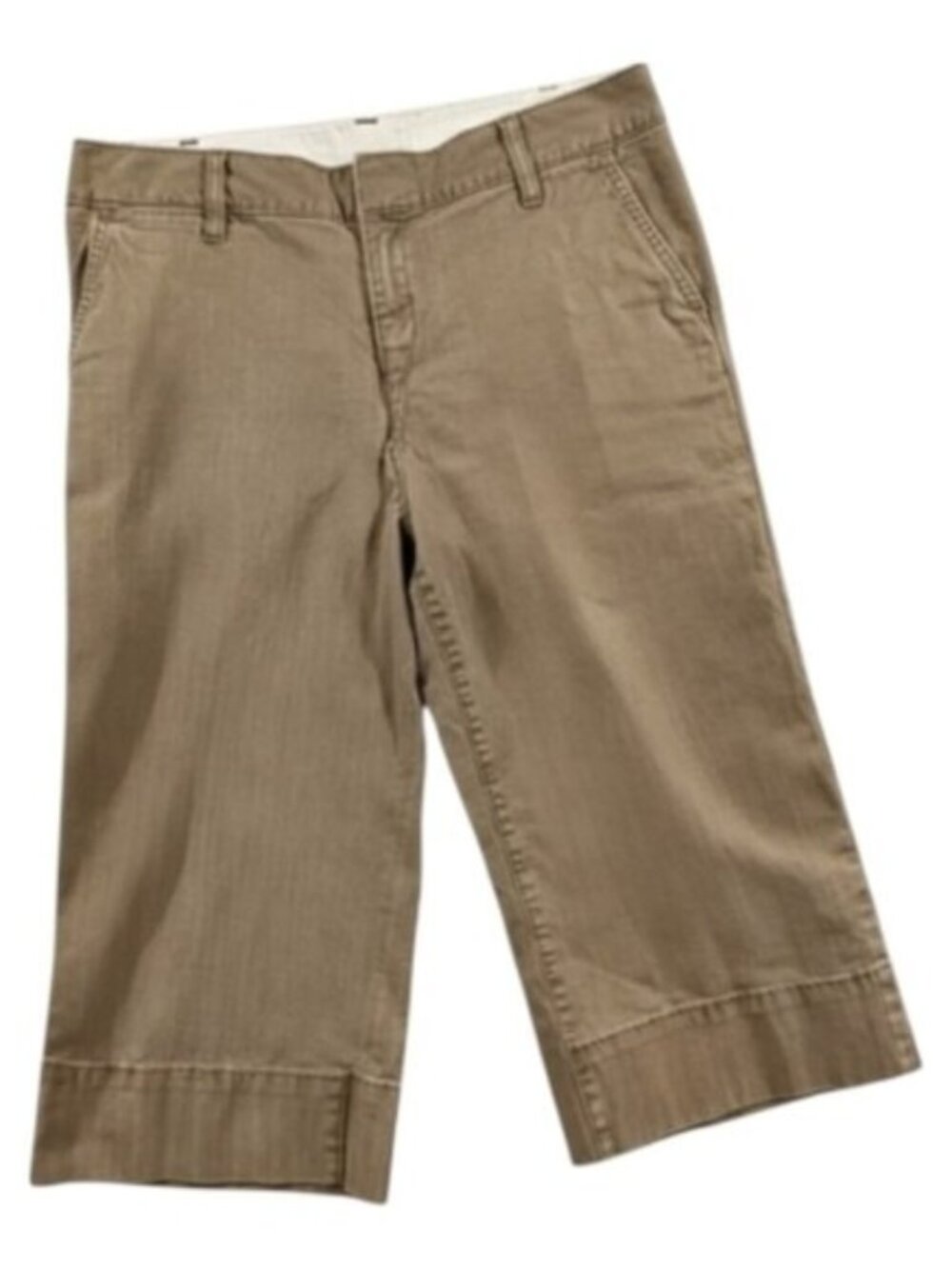 Banana Republic 8 Olive Green Flat Front Mid Rise Culotte Gaucho Stretch Shorts